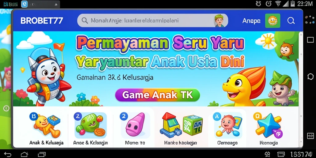 Antarmuka permainan interaktif dari aplikasi BROBET77.