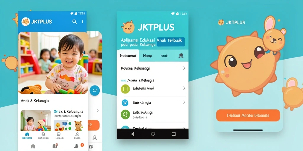 Antarmuka JKTPLUS yang interaktif dan menarik untuk anak.