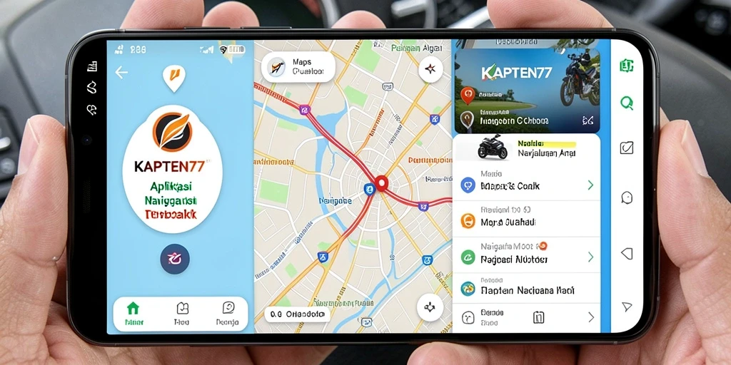 Antarmuka aplikas navigasi motor KAPTEN77 yang intuitif dan informatif.
