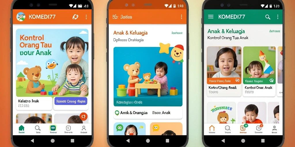 Antarmuka KOMEDI77 yang ramah anak untuk kontrol orang tua.