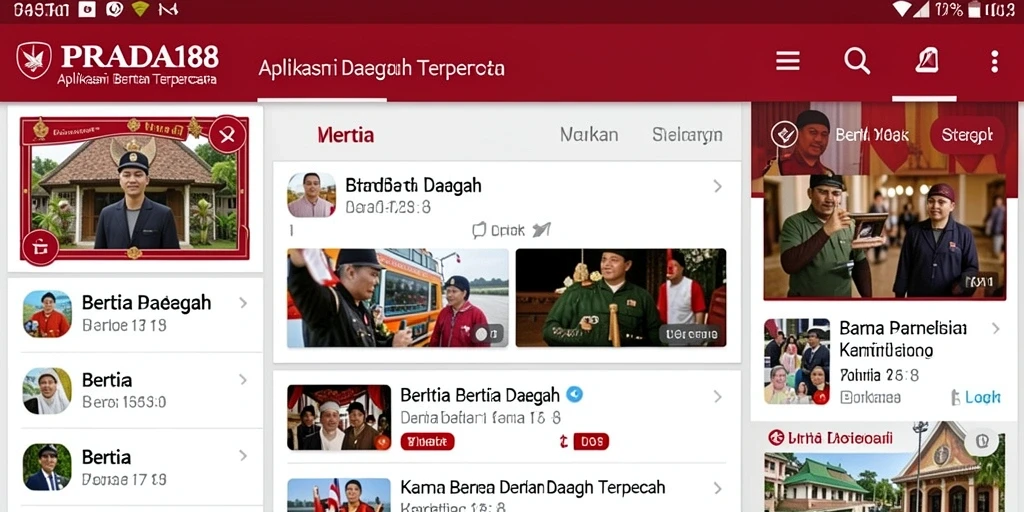 Antarmuka aplikasi PRADA188 yang menunjukkan berita terkini.