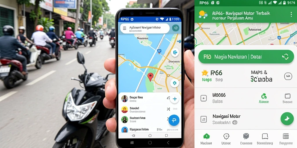 Antarmuka aplikasi RP66 menampilkan fitur navigasi motor yang intuitif dan informatif.