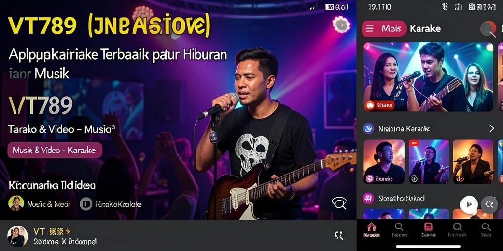 Tampilan antarmuka VT789 dengan fitur karaoke yang menarik.
